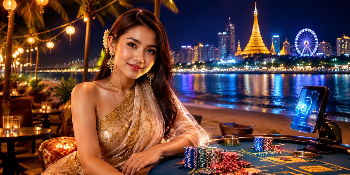 နိုင်ငံခြားကမ်းခြေမှာ ဖုန်းဖြင့် အွန်လိုင်းကစားနေသောကျားရိုင်းသူ